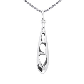 Long Bold Filigree Silver Pendant TPD3517 - Jewelry